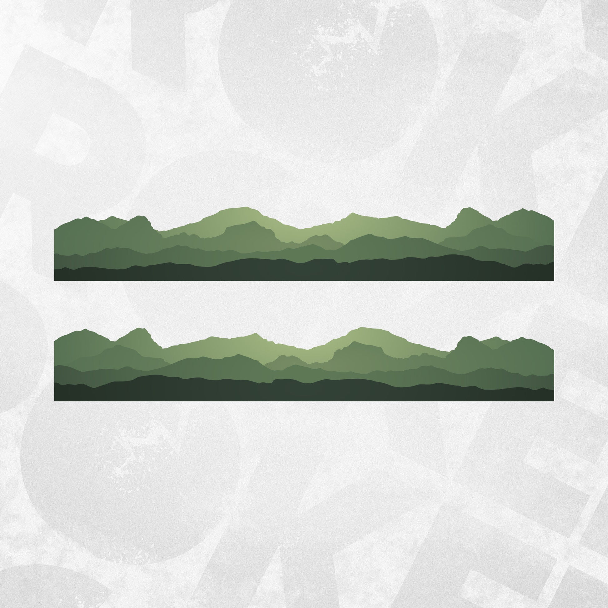 Ford Bronco Graphics - Green Mountain Range Landscape Decal - Side Stripe Wrap Kit - Kit of 2