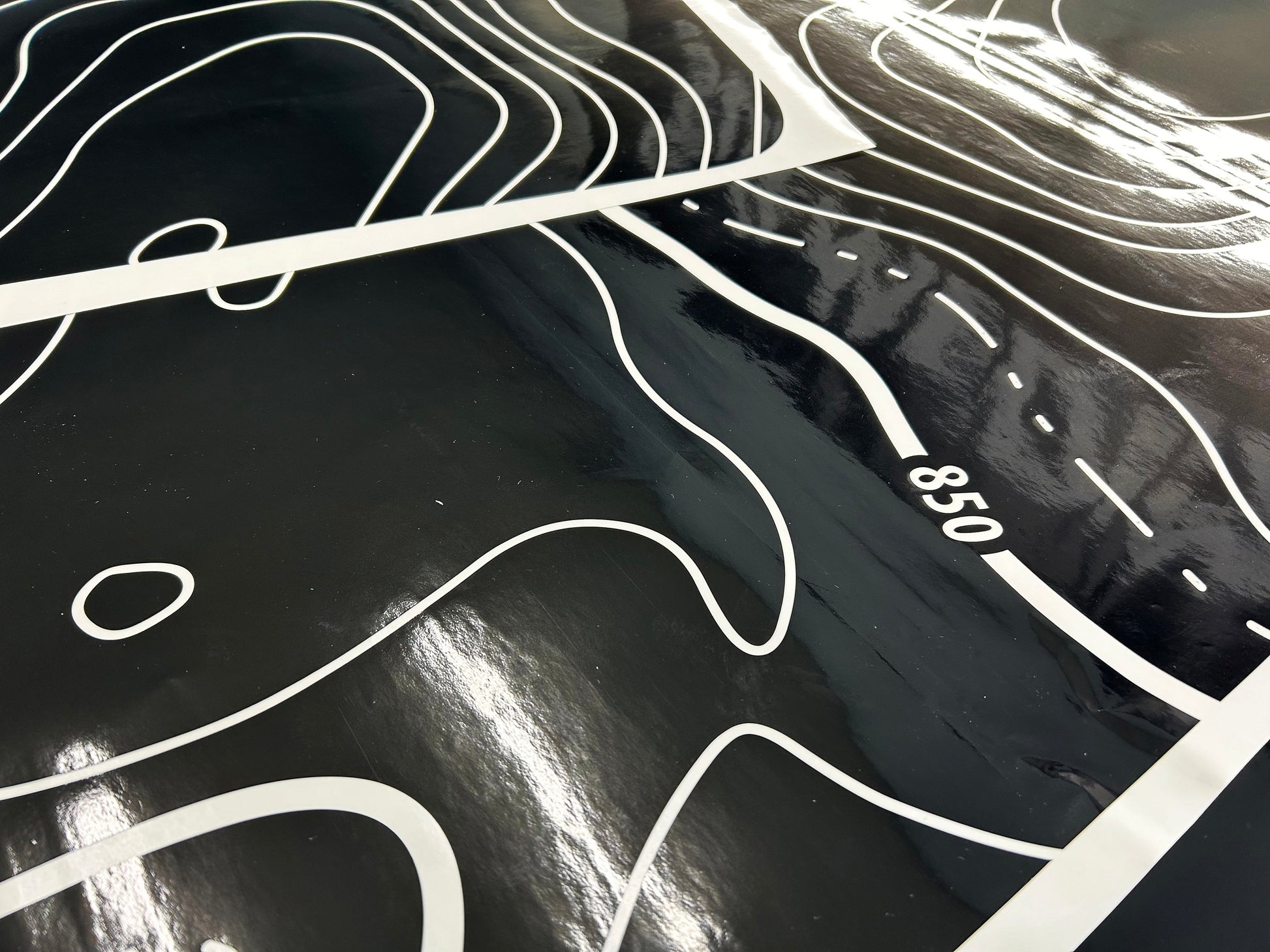 glossy vw topography vinyl decal