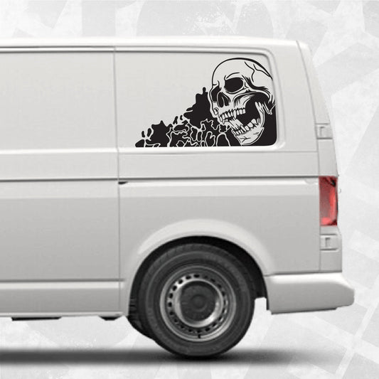 Volkswagen Window Decal Nightmare Skull fits VW Multivan, Transporter, California, Caravelle T5 T6 vans