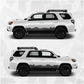 Toyota 4Runner Decals - Mountain Landscape Topographic Map Pattern in Black Scheme - Side Stripe Wrap Kit of 2