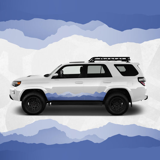 Toyota 4Runner Decal - Blue Rocker Panel Side Wrap Kit - Car Vinyl Retro Decal Graphics