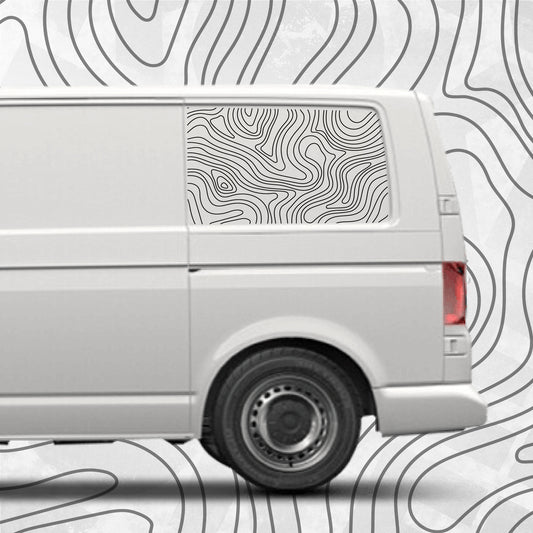 VW Van Transporter Topographic Map Side Decals